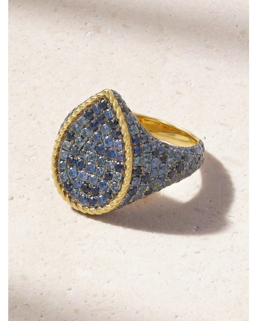 Yvonne Léon Blue Poire 9-Karat Sapphire Ring