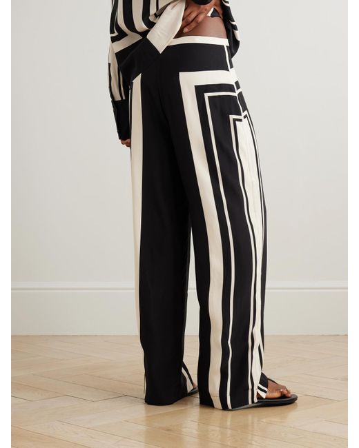 Sir Black Pietra Hose Mit Weitem Bein Aus Bedrucktem Seiden-Crêpe