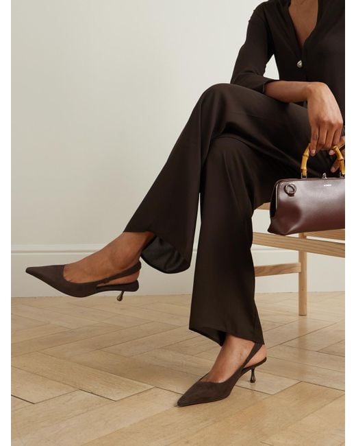 Escarpins À Brides Arrière En Daim Amel 50 Jimmy Choo en coloris Brown