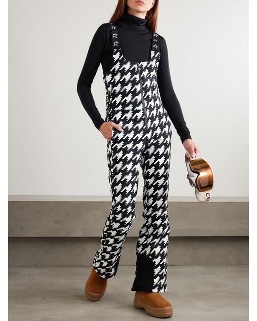Perfect Moment White Jg Houndstooth Ski Salopettes