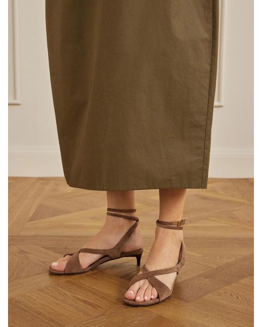 Khaite Natural Liria Suede Sandals