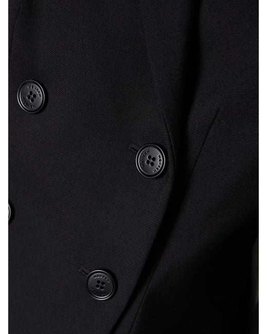 Alexander McQueen Black Verkürzter Doppelreihiger Blazer Aus Einer Wollmischung