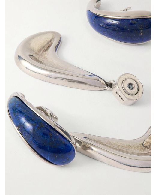 Khaite White Cyclone-Tone Drop Earrings
