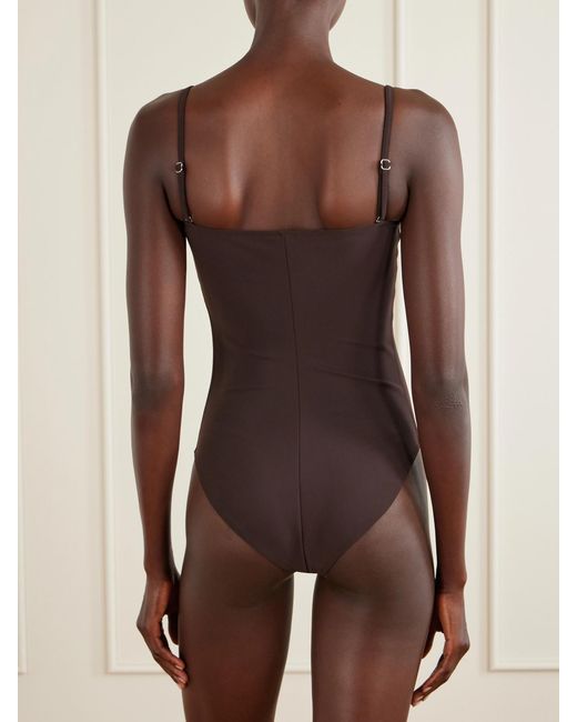 Alaïa Brown Stretch-Jersey Swimsuit