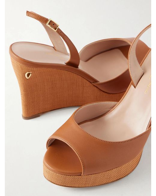 JENNIFER CHAMANDI Natural Nino 105 Leather Wedge Sandals