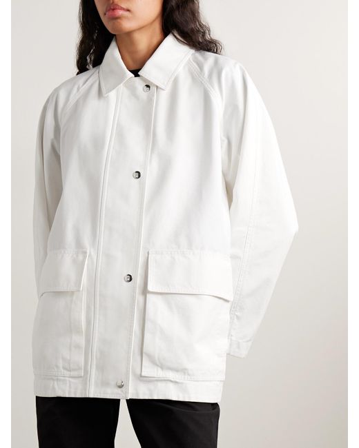 The Row White Elodianna Cotton-Canvas Jacket