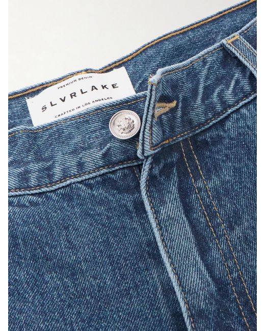SLVRLAKE Denim Blue Cassie High-Rise Wide-Leg Jeans