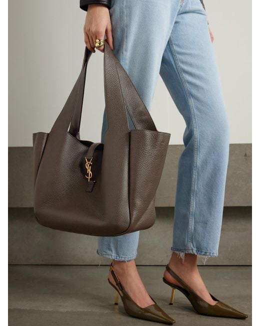 Sac À Main En Cuir Texturé Le 5 À 7 Bea Saint Laurent en coloris Brown