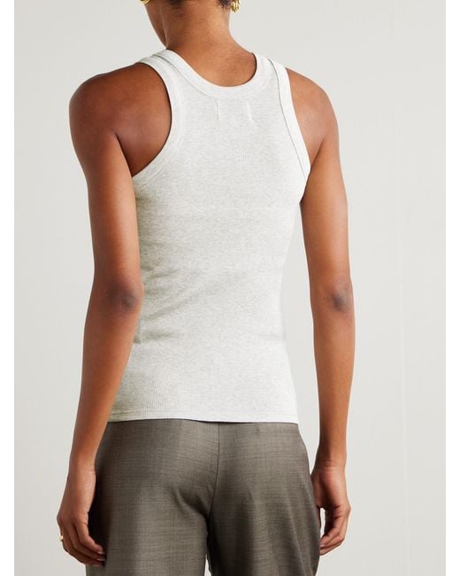 Loulou de Saison White Limba Ribbed Cotton-Jersey Tank