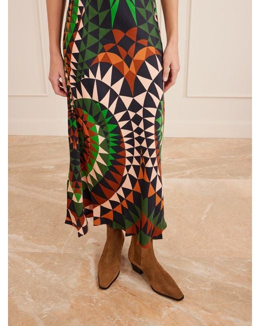 Farm Rio White Heart Deco Satin Maxi Dress