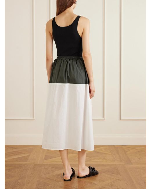 Proenza Schouler Black Nyla Cotton-Poplin Midi Skirt