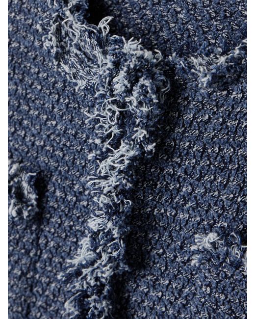 Veste En Bouclé De Coton Effilé Et En Jean Sacai en coloris Blue