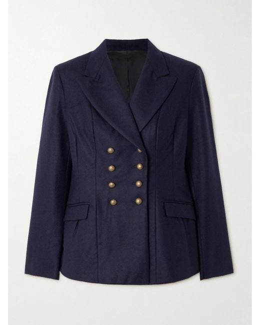 Fortela Blue Doppelreihiger Blazer Aus Wollfilz