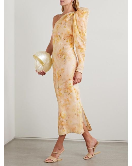 Zimmermann Natural Crush Asymmetrisches Midikleid Aus Einer Leinen-Seidenmischung Mit Blumenprint