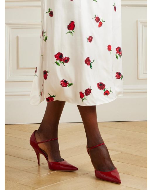 Gianvito Rossi Red Nuit 95 Patent-Leather Pumps