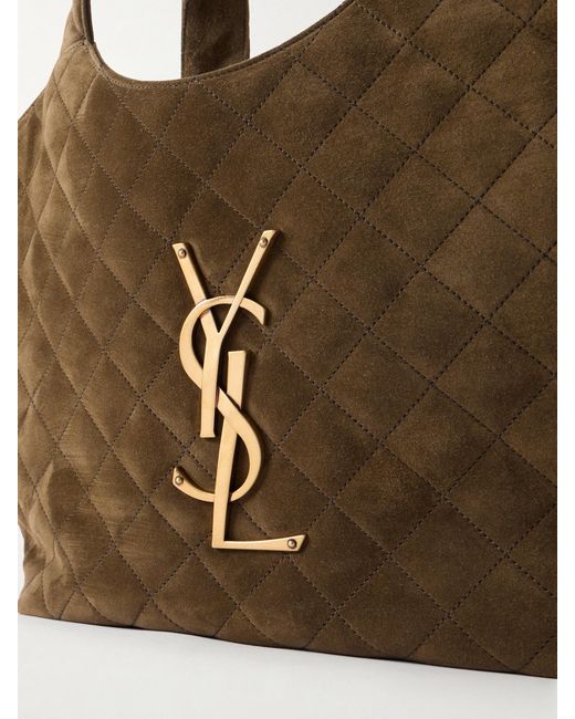Saint Laurent Brown Icare Medium Matelassé Leather Tote