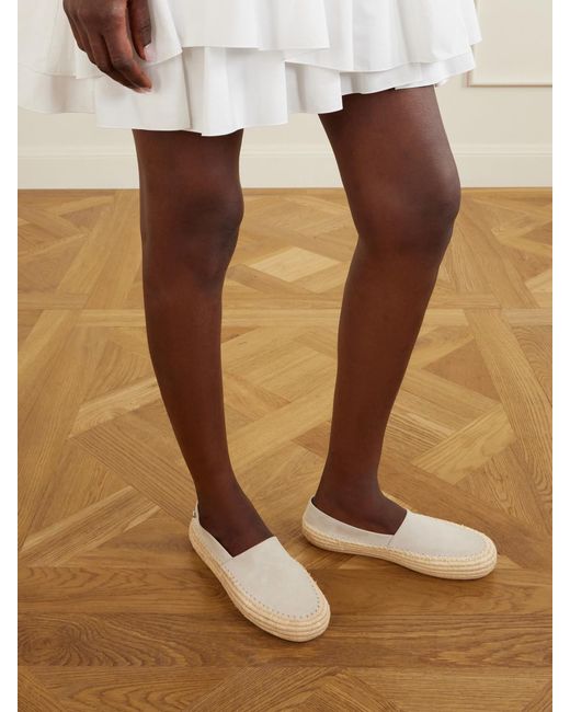 Loewe Natural Paula's Ibiza Rio Suede And Raffia Espadrilles