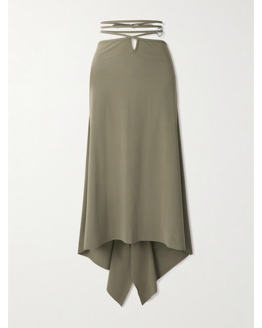 Christopher Esber Green Wrap-Effect Jersey Pareo