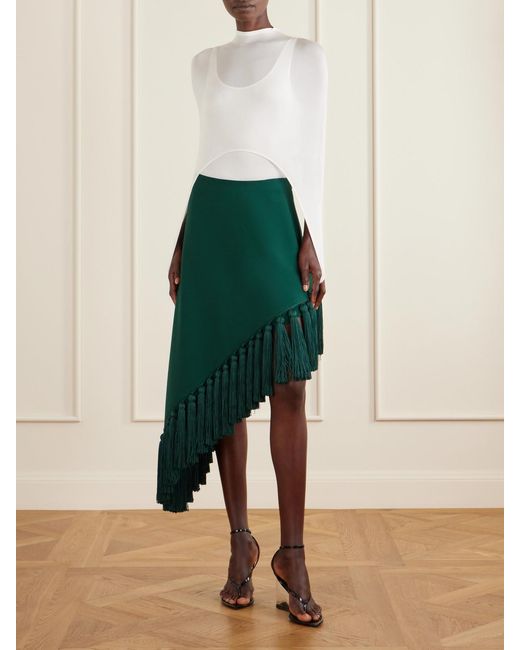Alaïa White Silk-Blend Bodysuit