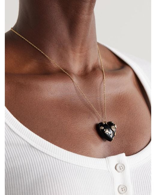 Yvonne Léon Natural 9-Karat, Onyx And Topaz Necklace