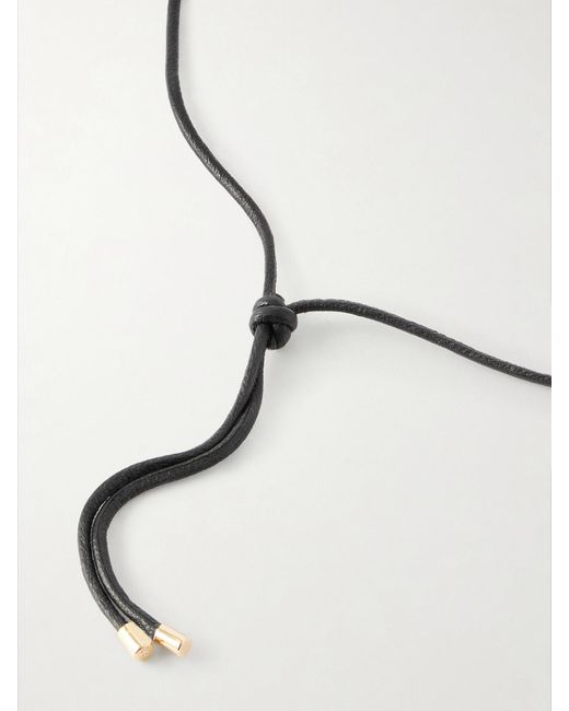 Jennifer Fisher Natural Puffy Heart-Plated And Leather Choker