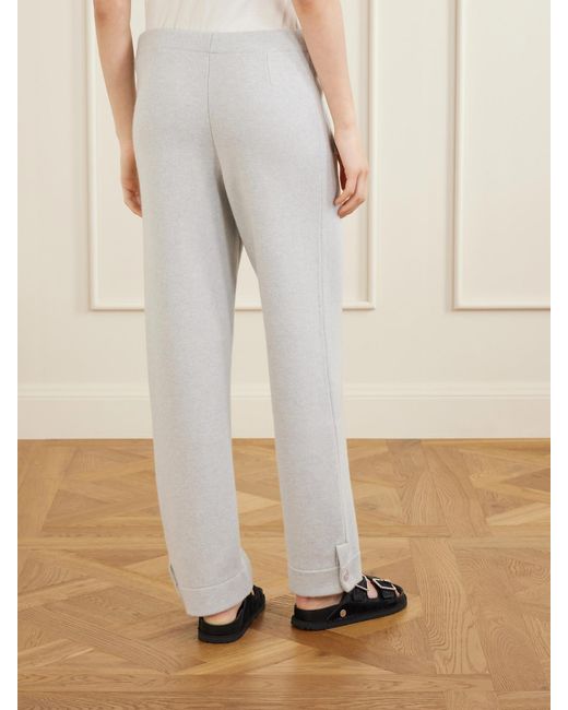 God's True Cashmere White Zinc Cashmere Straight-Leg Drawstring Pants