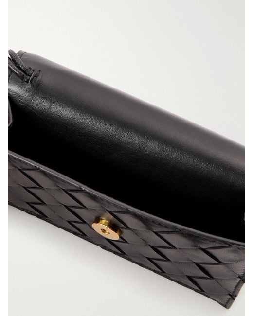 Bottega Veneta Black Andiamo Knot-Detailed Intrecciato Leather Wallet