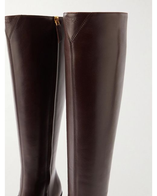 Chloé Brown Phoenix Leather Knee Boots