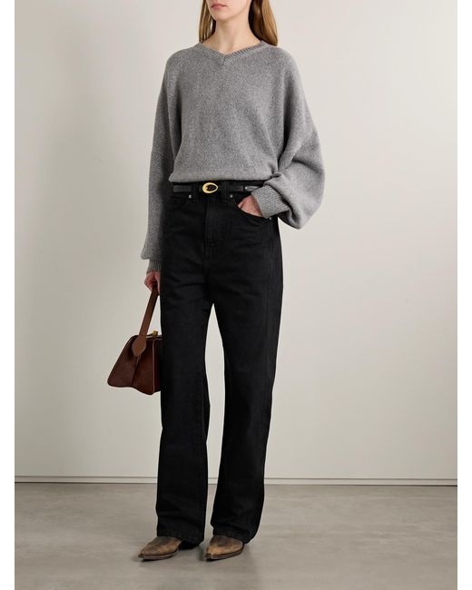Khaite Black Bonnie Mid-Rise Boyfriend Jeans