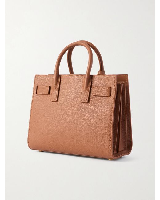 Saint Laurent Brown Sac De Jour Nano Textured-Leather Tote