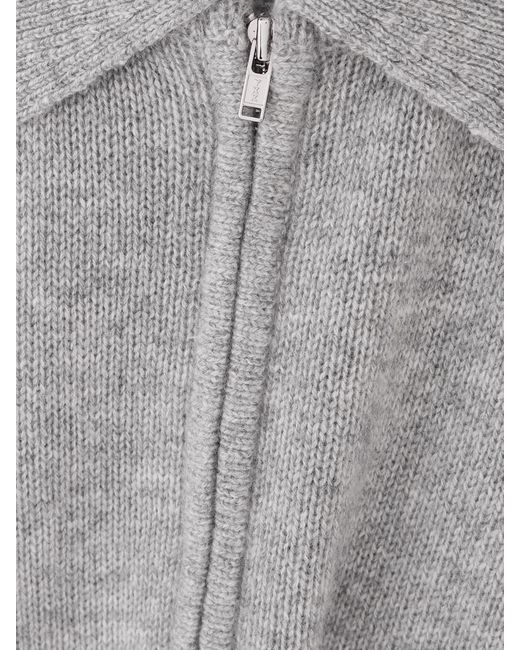 ÉTERNE Gray Blaise Cashmere Half-Zip Sweater