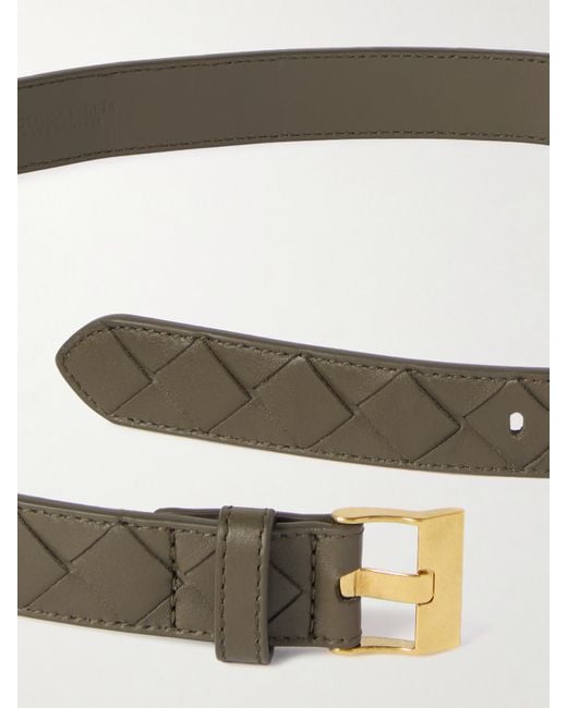 Bottega Veneta Brown Intrecciato Leather Belt