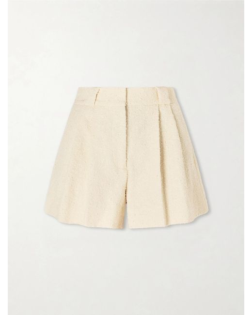Blazé Milano Natural Orinda Cotton-Blend Tweed Shorts