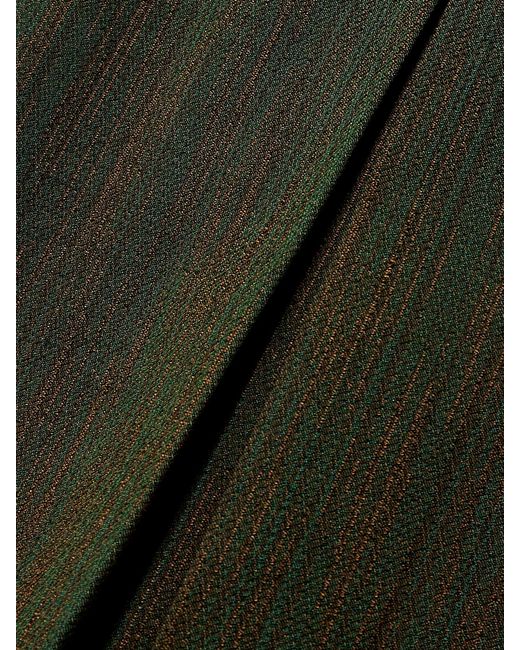 Dries Van Noten Green Metallic Cotton-Blend Jacquard Midi Skirt