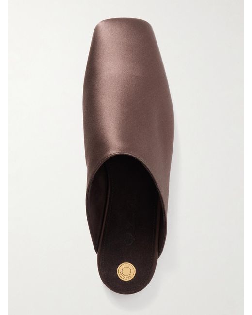 Loro Piana Brown Alba Satin Slippers