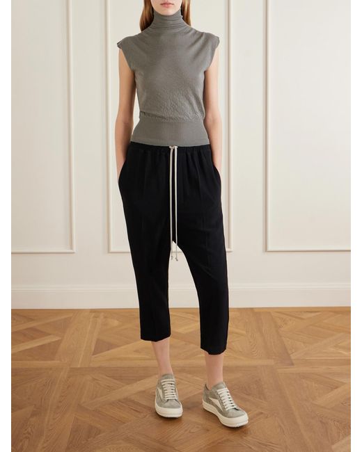 Rick Owens Gray Ribbed Cashmere Top
