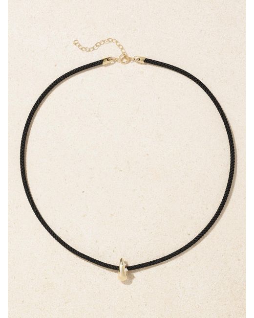 Mizuki Natural 14-Karat, Cord And Diamond Necklace