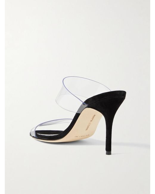 Manolo Blahnik Black Scolto 90 Pvc Mules