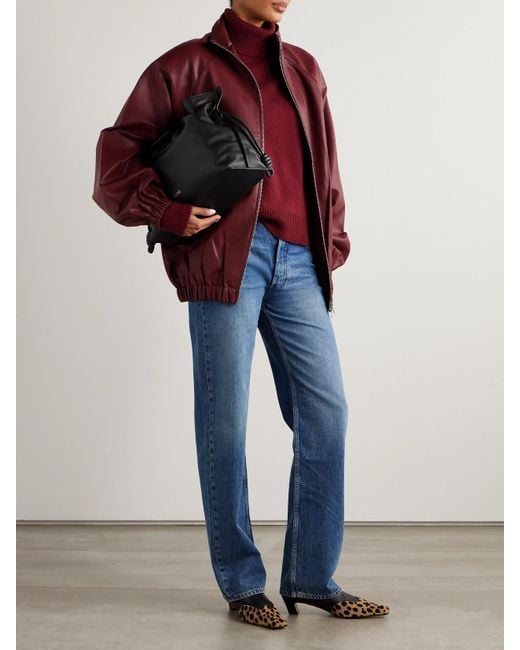 Anine Bing Red Idra Wool And Cashmere-Blend Turtleneck Sweater