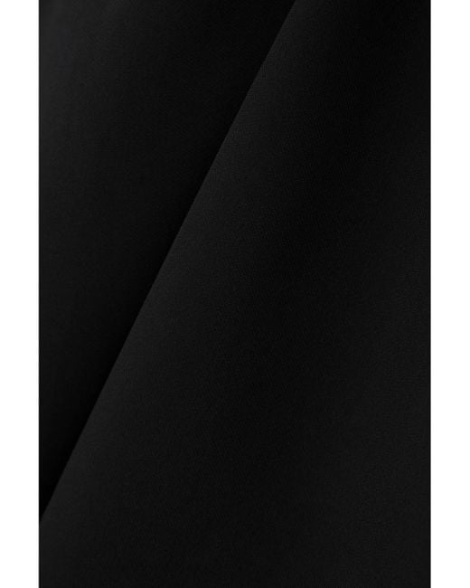 St. Agni Black Net Sustain Arc Cutout Stretch-Crepe Midi Dress