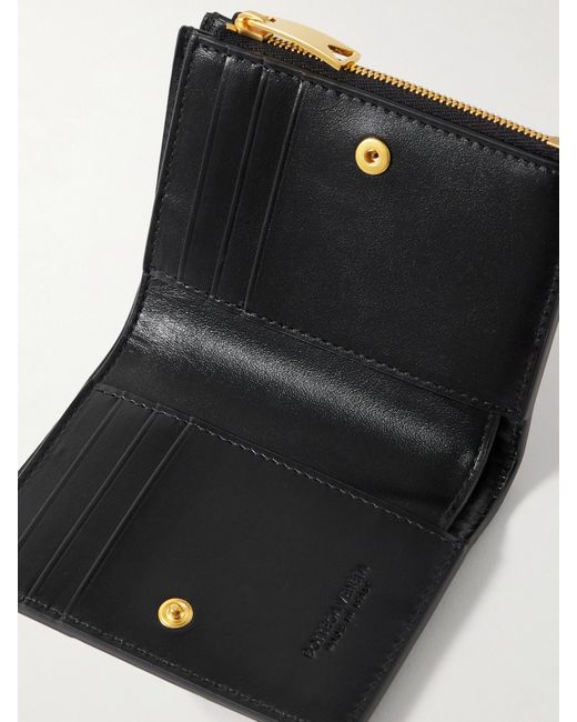 Bottega Veneta Black Cassette Intrecciato Leather Wallet