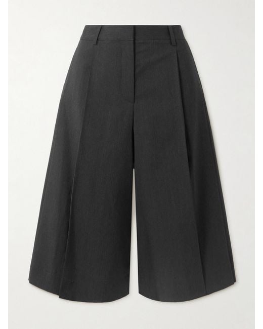 Twp Black Stefens Pleated Wool Culottes