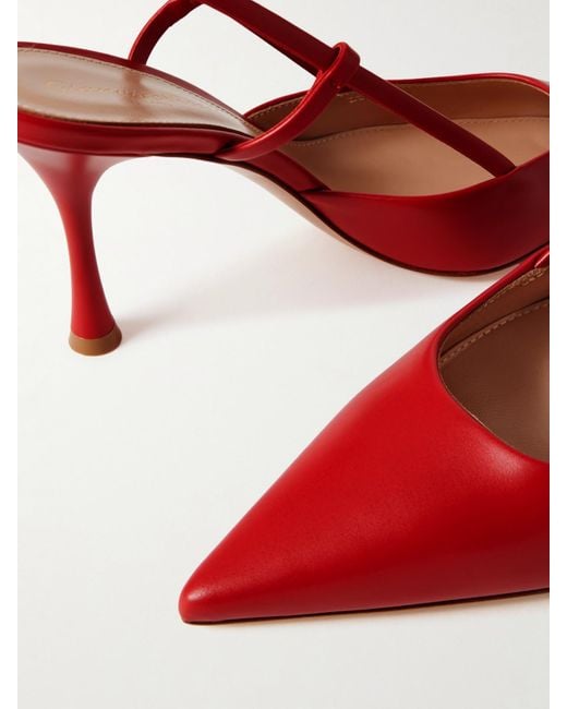 Gianvito Rossi Red Ascent 85 Leather Slingback Pumps