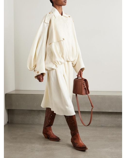 Gabriela Hearst Natural Hunt Oversized Linen Jacket