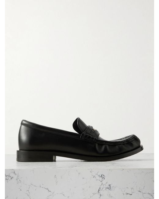 Burberry Black Leather Penny Loafers