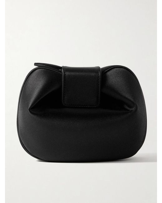 Gabriela Hearst Black Soft Demi Satin Clutch
