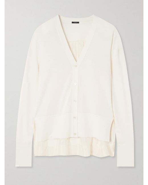 Joseph Natural Cotton And Silk-Blend And Silk-Habotai Cardigan
