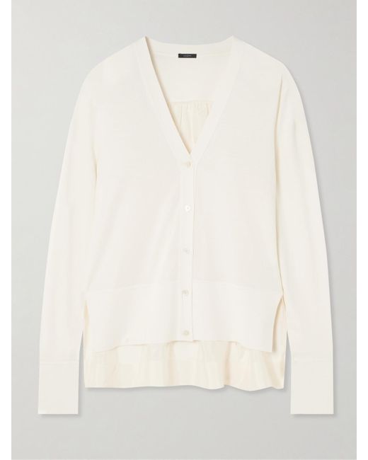 Joseph Natural Cotton And Silk-Blend And Silk-Habotai Cardigan