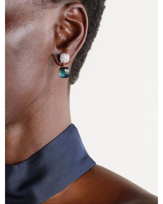 Pomellato Natural Nudo 18-Karat Rose And, Topaz And Diamond Earrings