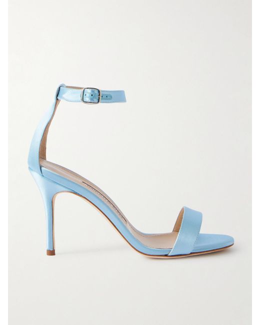 Manolo Blahnik Blue Chaos 90 Sandalen Aus Satin